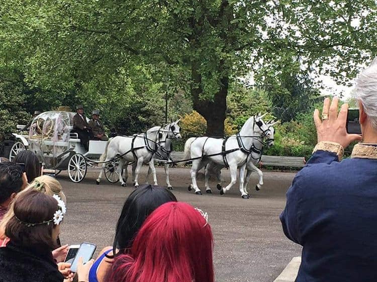 My arrival in a heads carriage pulled by 4 white unicorns...magical.. sofiavladwedding