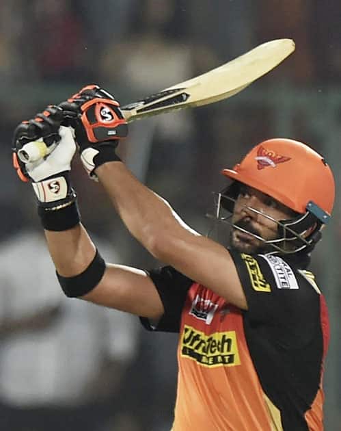 batsman Yuvraj Singh plays a shot