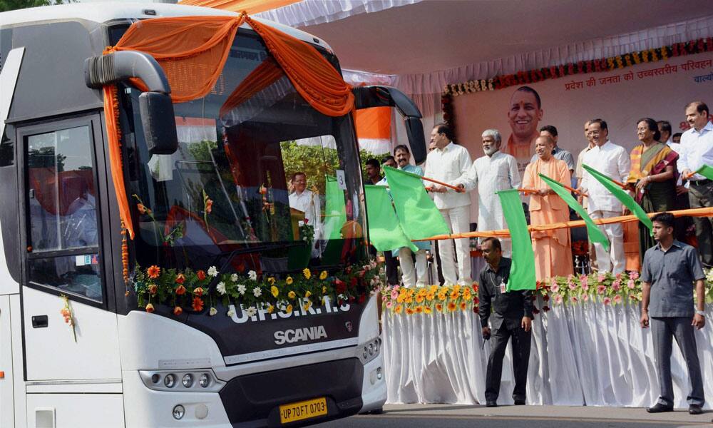 Adityanath flags off UPSRTC buses Adityanath flags off UPSRTC buses