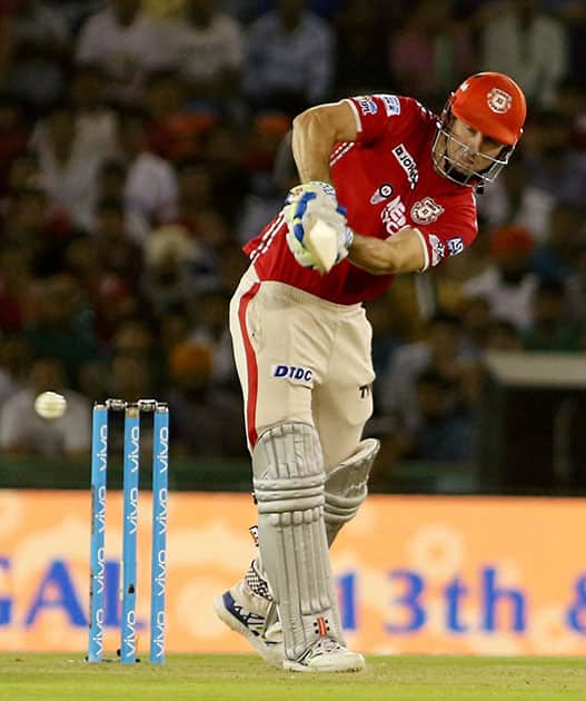 Shaun Marsh of Kings XI Punjab plays a shot during the IPL match