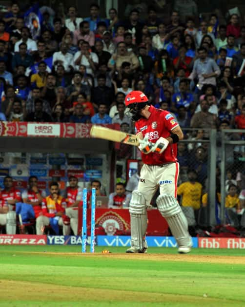 Glenn Maxwell of Kings XI Punjab gets dismissed