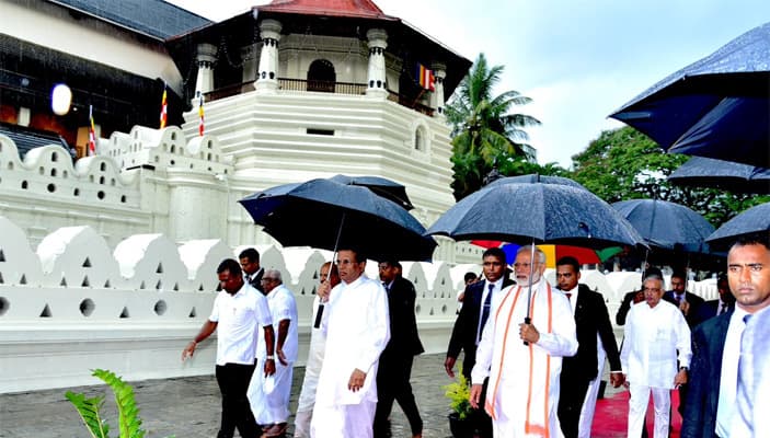 PM Narendra Modi visits &#039;iconic&#039; Temple of Sacred Tooth in Sri Lanka&#039;s Kandy