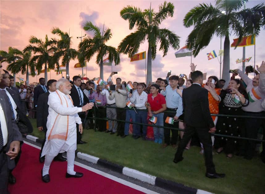 Prime Minister Narendra Modi departure from Colombo