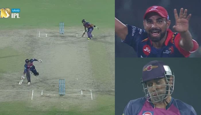 WATCH: DD&#039;s Mohammed Shami takes game away from RPS&#039; grasp with a &#039;rare yet game changing&#039; MS Dhoni run-out