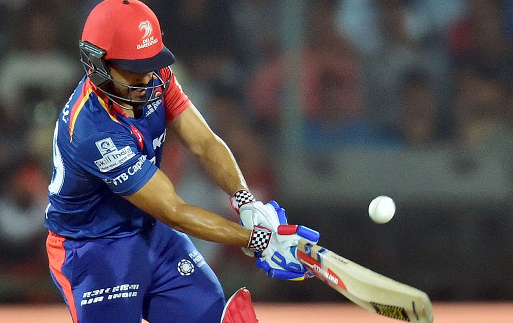 Karun Nair plays a shot during an IPL match Karun Nair plays a shot during an IPL match