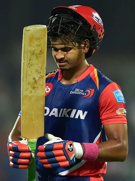 S Iyer leaves after his dismissal during an IPL match S Iyer leaves after his dismissal during an IPL match