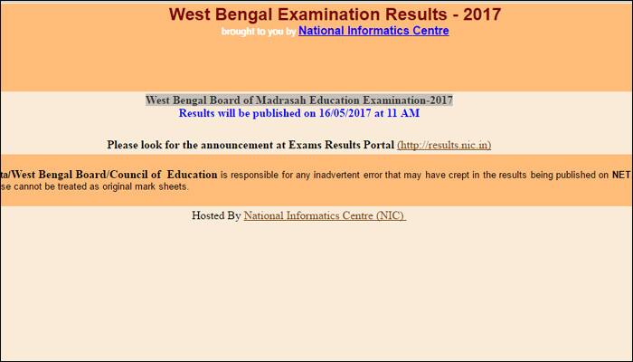 wbresults.nic.in - West Bengal Board of Madrasah Education Examination Result 2017 to be declared shortly 