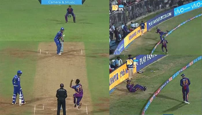WATCH: Ajinkya Rahane wins hearts with exquisite effort and fairplay while attempting a catch off Mitchell McClenaghan&#039;s hit