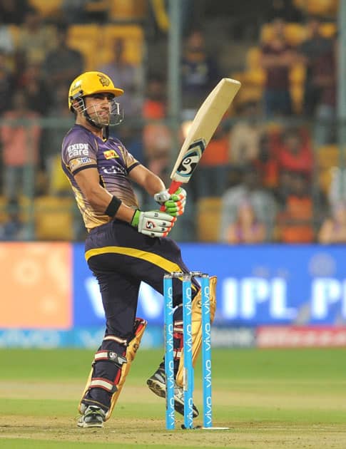 Gautam Gambhir of Kolkata Knight Riders in action