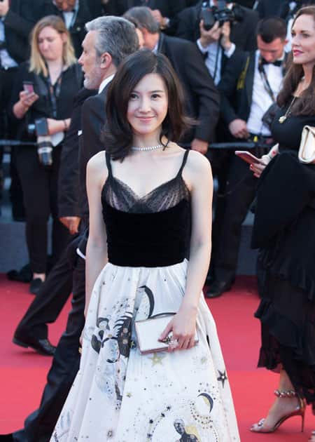 Chinese actress Yang Zishan poses on the red carpet at cannes