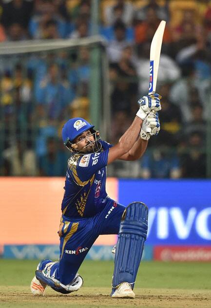 Mumbai Indians Rohit Sharma plays a shot