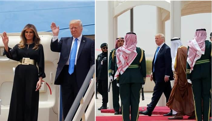 US President Donald Trump lands in Saudi Arabia for first foreign trip