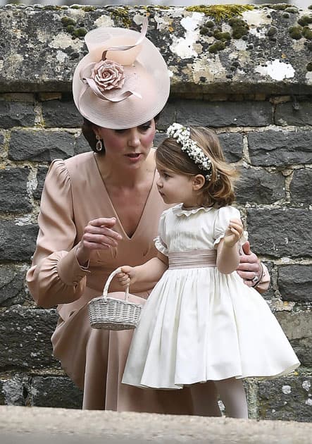 Kate, the Duchess of Cambridge, talks to her daughter 