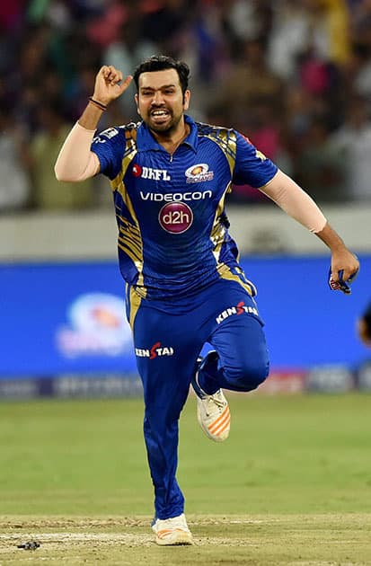 Rohit Sharma exults after winning the IPL 10 Final match