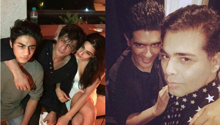 Karan Johar birthday: Shah Rukh Khan chilling with son Aryan and Sara Ali Khan is the best pic from last night&#039;s starry bash! 