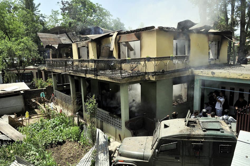 Damaged house of Ahmad Bhat