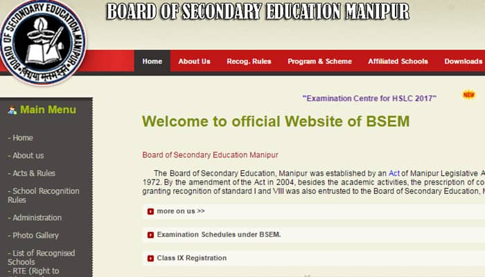 ‪‪Manipur‬ HSLC Result 2017: Manipur Class 10 Result 2017/BSEM HSLC Result 2017 to be declared soon; check manresults.nic.in