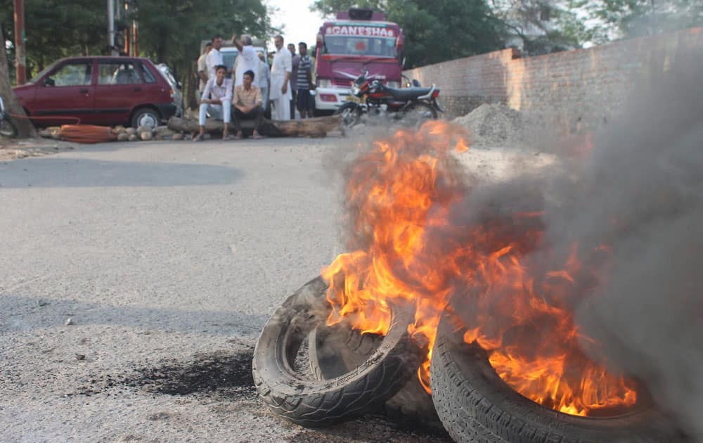 Protest over death in a road accident