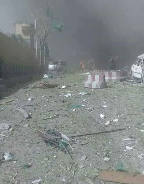 Pictures of immediate aftermath of Kabul explosion,