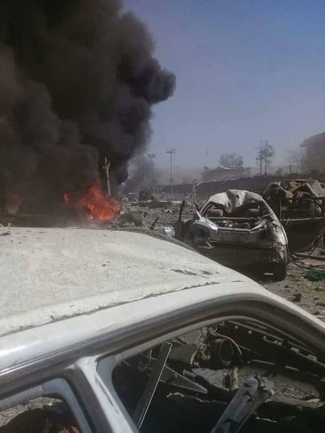 Pictures of immediate aftermath of Kabul explosion,