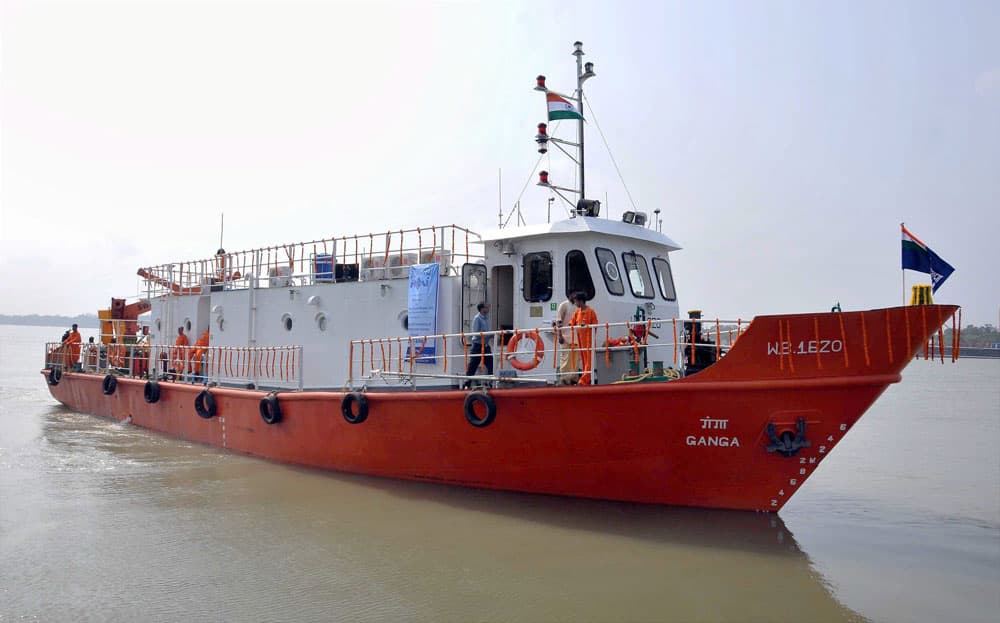 S L Ganga being floated in river Ganga