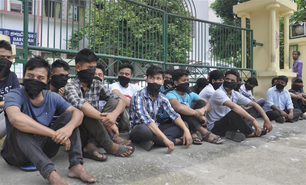 Protest against merger of Cotton College with Cotton