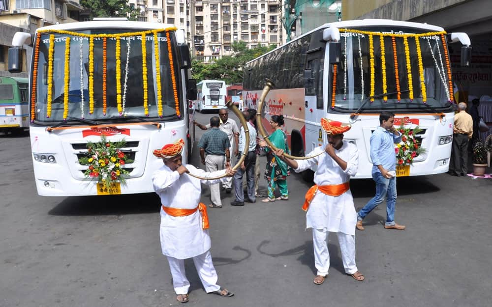 luxury buses `Shivshahi launched at Mumbai Central Depot