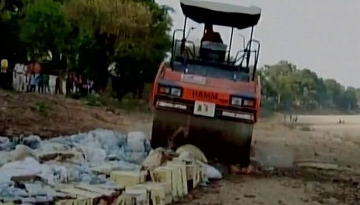 Bihar: Bottles containing 60,000 liters of liquor crushed