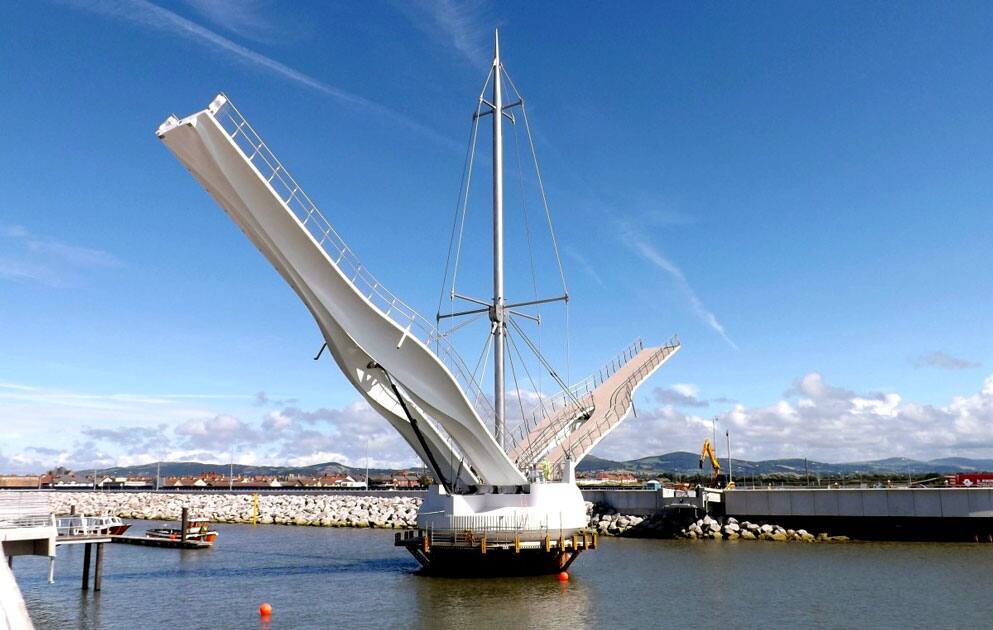 The Dragon Bridge at Foryd Harbour, Rhyl, Wales