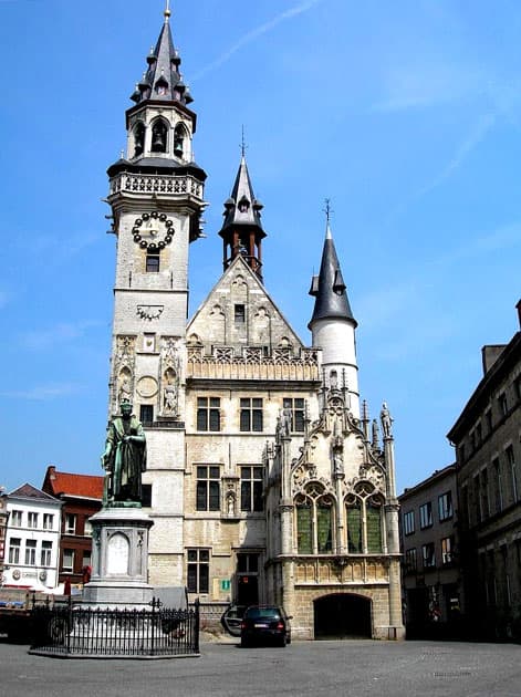 The belfry tower of Schepenhuis, Aalst, Belgium