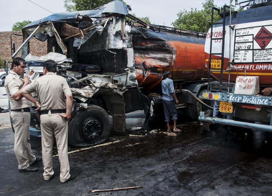 Diesel tanker accident in New Delhi