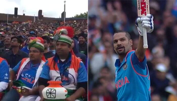 WATCH: Indian fans celebrate Shikhar Dhawan&#039;s HUNDRED against Sri Lanka in the most fitting manner