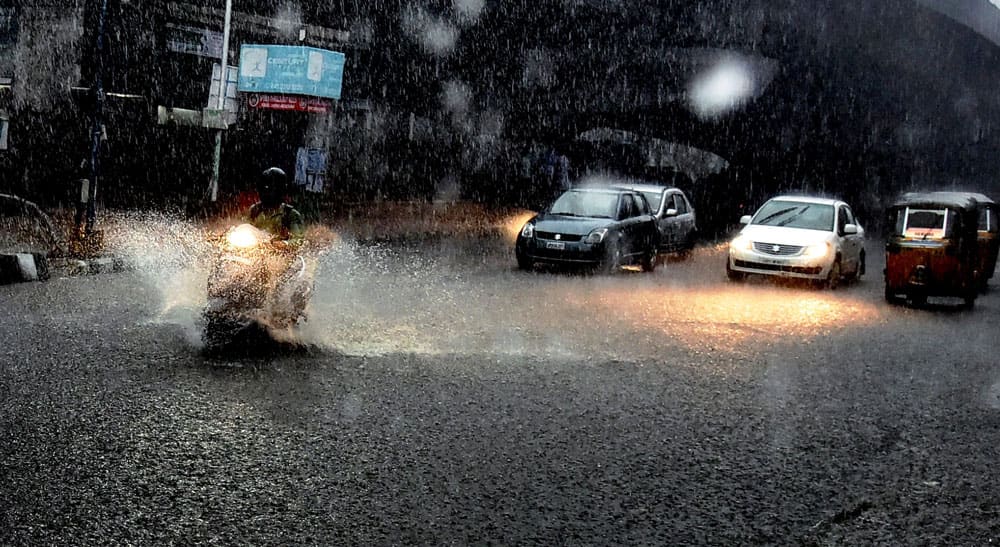 Heavy rains lashed Hyderabad