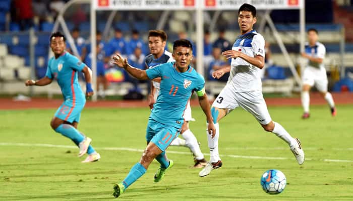 AFC Cup: Skipper Sunil Chhetri&#039;s goal guides India to 1-0 victory over Kyrgyzstan in qualifier