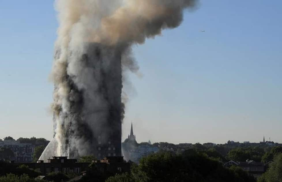 Smoke billows as firefighters deal