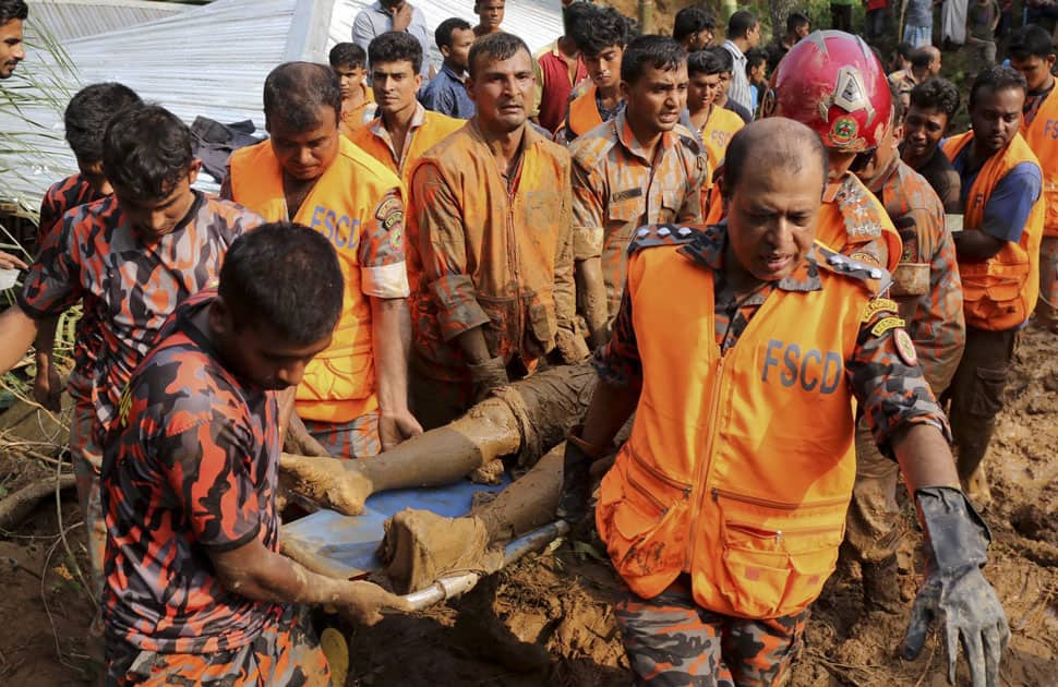 massive landslide in Rangamati district