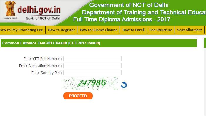  CET Result 2017: CET Delhi Result 2017/CET Delhi Polytechnic Result 2017 declared at cetdelhi.nic.in