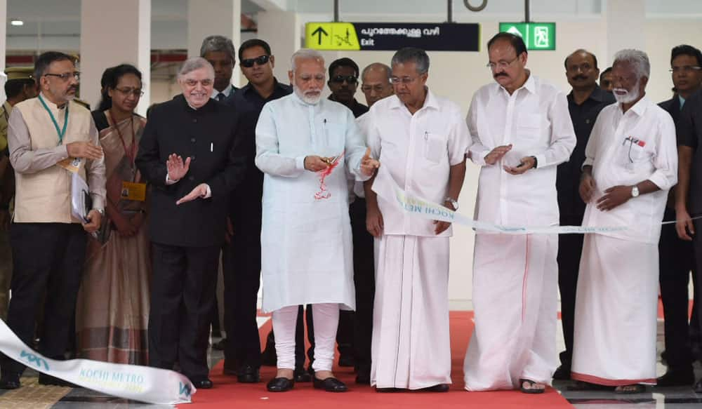 PM Narendra Modi inaugurates the Kochi Metro