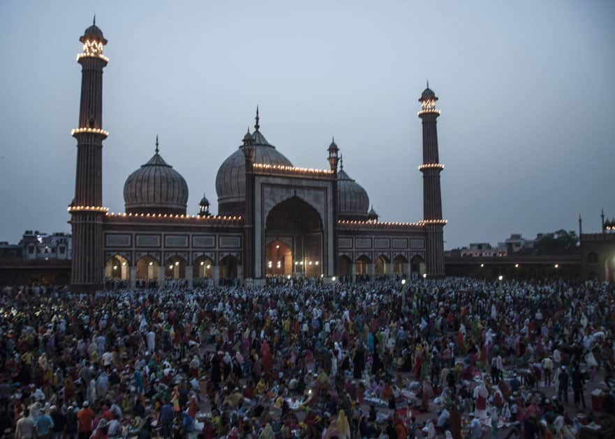 Muslims break their fast