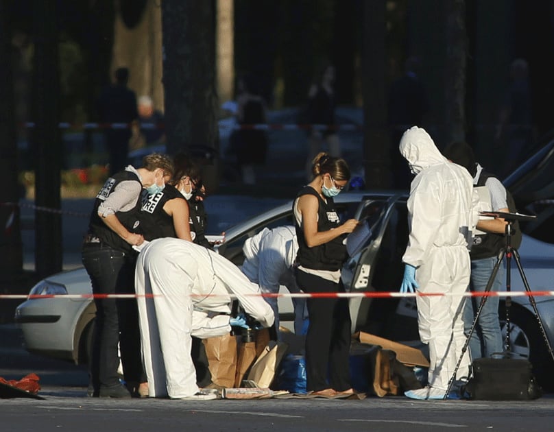 French authorities was killed after ramming a car carrying explosives