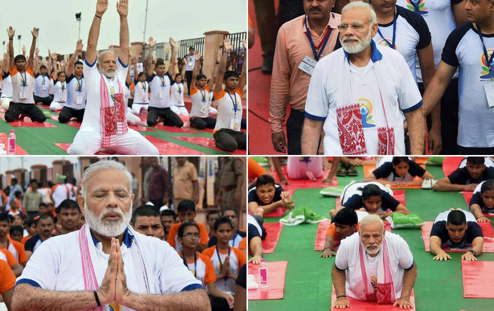 Prime Minister Narendra Modi performs yoga