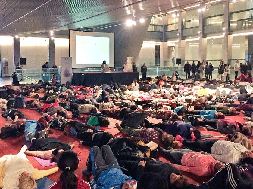 International Yoga Day in Buenos Aires, Argentina.