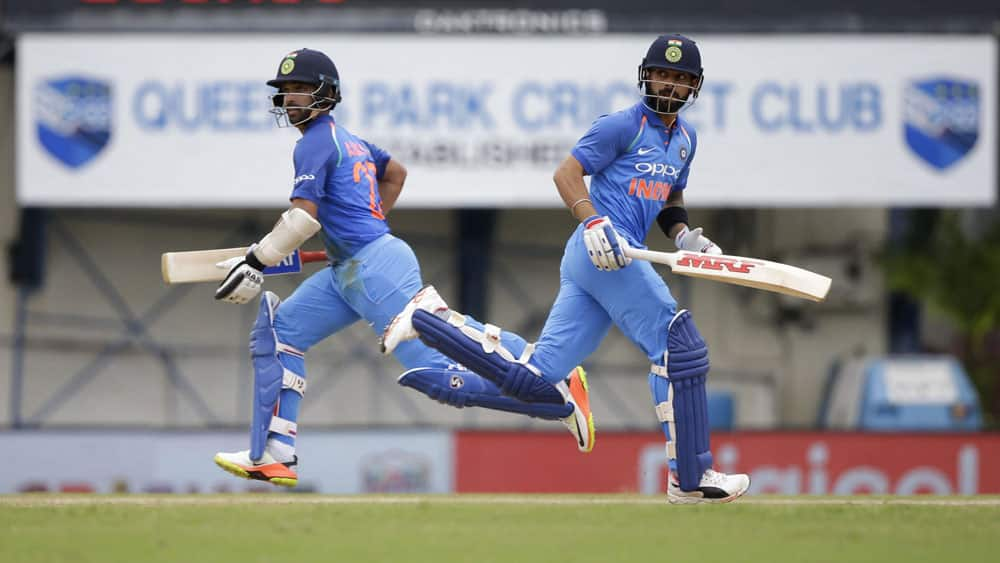 Captain Virat Kohli and Ajinka Rahane build up their partnership