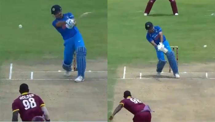 WATCH: MS Dhoni ramps up two back-to-back sixes to Jason Holder against West Indies in 3rd ODI