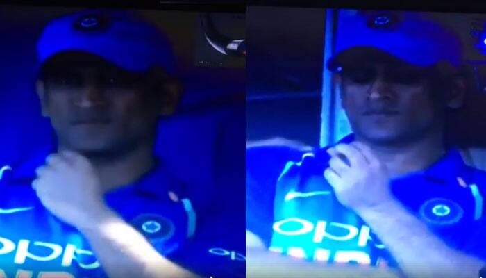 WATCH: Dejected MS Dhoni seems to reflect upon unsuccessful chase after West Indies&#039; win over India in 4th ODI