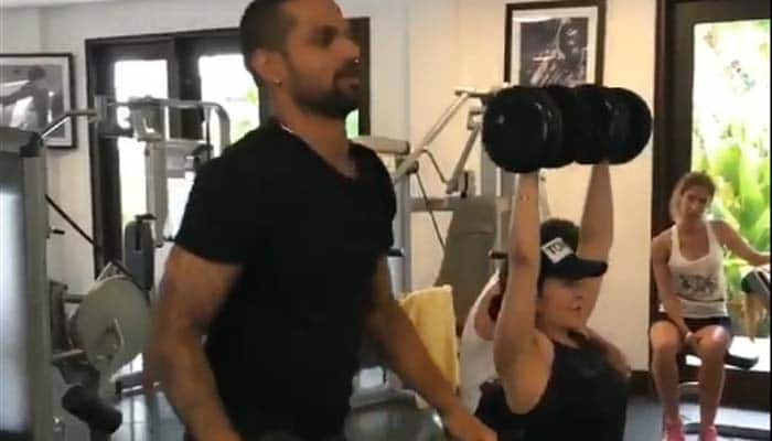 WATCH: This video of Shikhar Dhawan working out in gym with wife Aesha will give you fitness goals