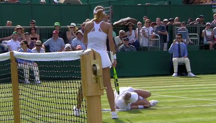 WATCH: Bethanie Mattek-Sands hospitalised screaming in pain after Wimbledon fall