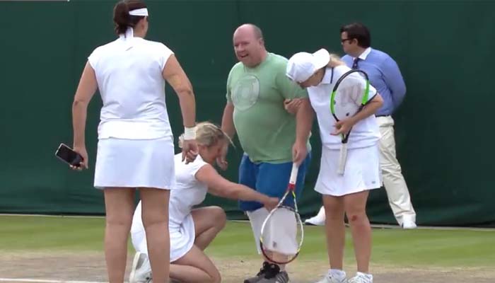 WATCH: Kim Clijsters makes a male fan wear white skirt during Wimbledon 2017