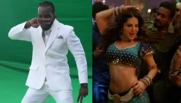 WATCH: Sunny Leone accepts Chris Gayle&#039;s challenge, clean bowls left-hander with superb dance on &#039;Laila Main Laila&#039; song