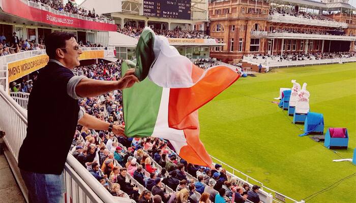 WATCH: Akshay Kumar cheers for Team India from stands at ICC Women’s World Cup final